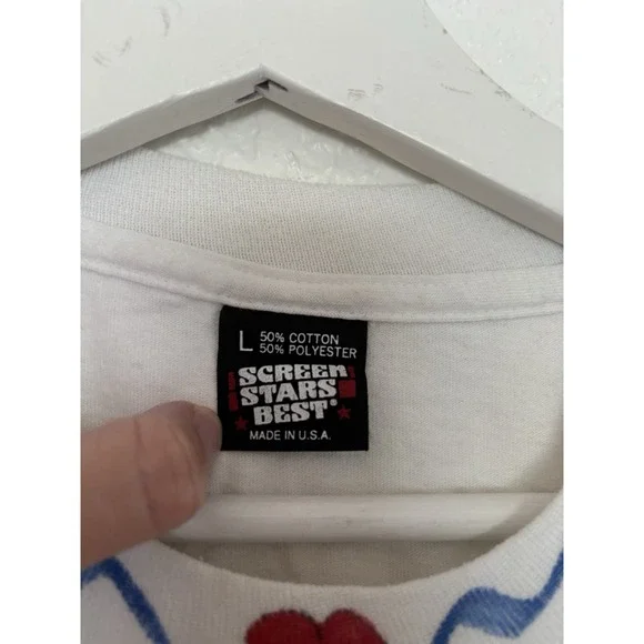 Vtg 90s Screen Stars T-Shirt XL Hand Painted All Over Single Stitch - Picture 3 of 10